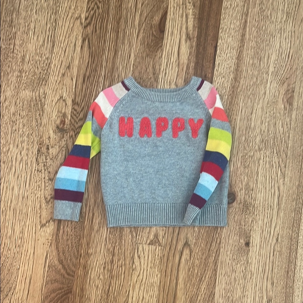 Colorful Kids Sweater with 'Happy' Design